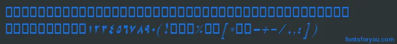 Police BNikiBorderItalic – polices bleues sur fond noir
