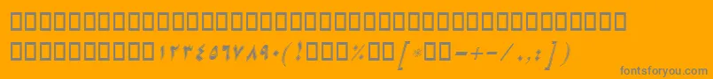 BNikiBorderItalic-fontti – harmaat kirjasimet oranssilla taustalla