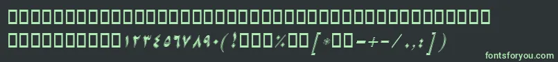 Fonte BNikiBorderItalic – fontes verdes em um fundo preto