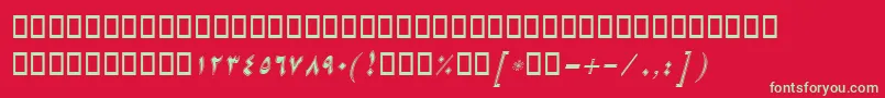 BNikiBorderItalic Font – Green Fonts on Red Background
