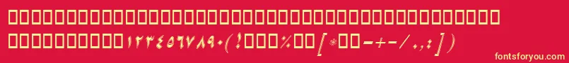 BNikiBorderItalic Font – Yellow Fonts on Red Background