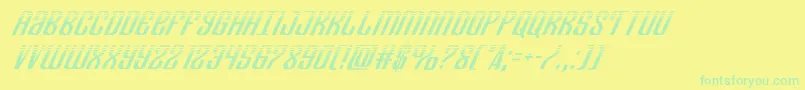 Departmenthhalfital-fontti – vihreät fontit keltaisella taustalla
