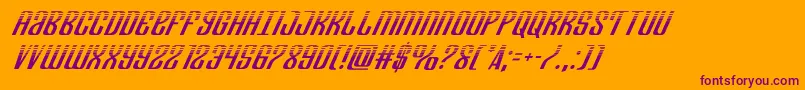 Departmenthhalfital-Schriftart – Violette Schriften auf orangefarbenem Hintergrund