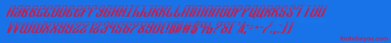 Шрифт Departmenthhalfital – красные шрифты на синем фоне