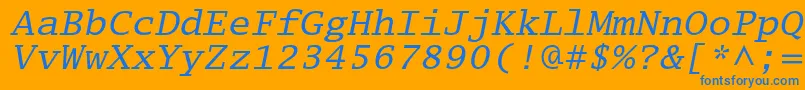 LucidatypewriterstdObl Font – Blue Fonts on Orange Background