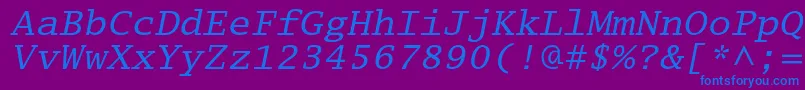 LucidatypewriterstdObl Font – Blue Fonts on Purple Background