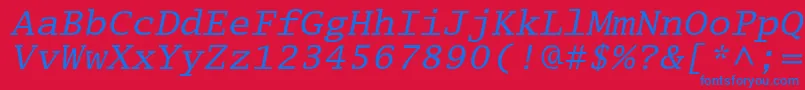 LucidatypewriterstdObl Font – Blue Fonts on Red Background