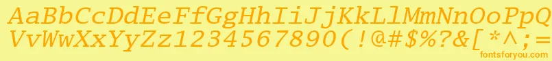 LucidatypewriterstdObl Font – Orange Fonts on Yellow Background