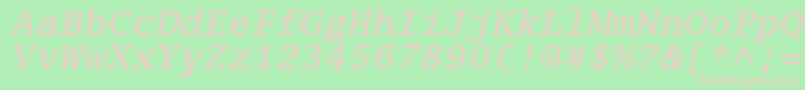 LucidatypewriterstdObl Font – Pink Fonts on Green Background