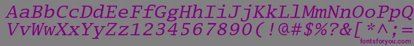 LucidatypewriterstdObl-fontti – violetit fontit harmaalla taustalla