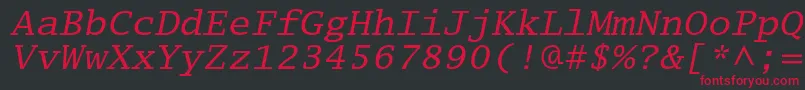 Шрифт LucidatypewriterstdObl – красные шрифты на чёрном фоне