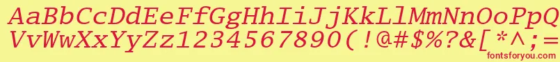 LucidatypewriterstdObl Font – Red Fonts on Yellow Background