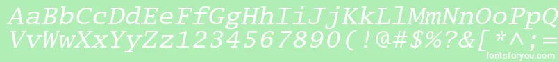 LucidatypewriterstdObl Font – White Fonts on Green Background