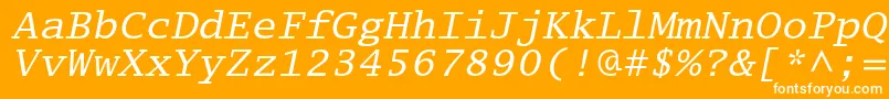 LucidatypewriterstdObl Font – White Fonts on Orange Background