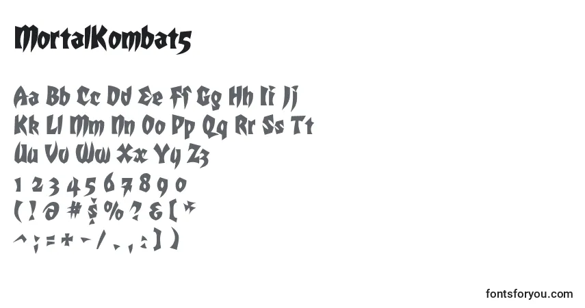 A fonte MortalKombat5 – alfabeto, números, caracteres especiais