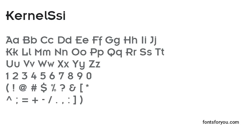 Schriftart KernelSsi – Alphabet, Zahlen, spezielle Symbole