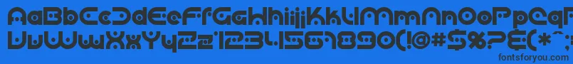Sfplanetaryorbiter ffy Font – Black Fonts on Blue Background