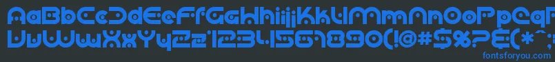フォントSfplanetaryorbiter ffy – 黒い背景に青い文字