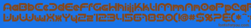 Sfplanetaryorbiter ffy Font – Brown Fonts on Blue Background