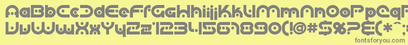 フォントSfplanetaryorbiter ffy – 黄色の背景に灰色の文字