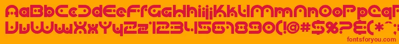 Sfplanetaryorbiter ffy Font – Red Fonts on Orange Background