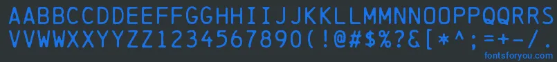 ChainprinterRegular Font – Blue Fonts on Black Background