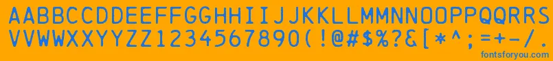 ChainprinterRegular Font – Blue Fonts on Orange Background