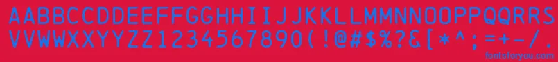 ChainprinterRegular Font – Blue Fonts on Red Background