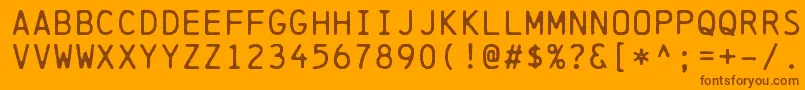 ChainprinterRegular Font – Brown Fonts on Orange Background