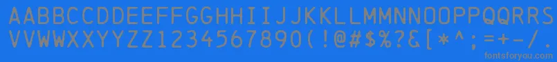 ChainprinterRegular Font – Gray Fonts on Blue Background