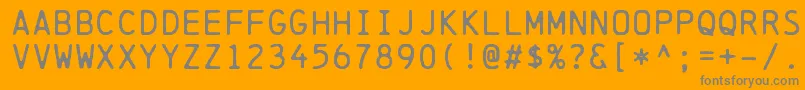 ChainprinterRegular Font – Gray Fonts on Orange Background