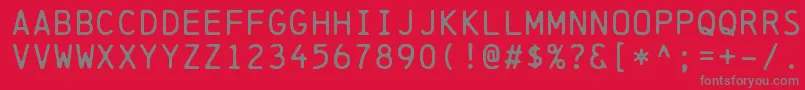 ChainprinterRegular Font – Gray Fonts on Red Background