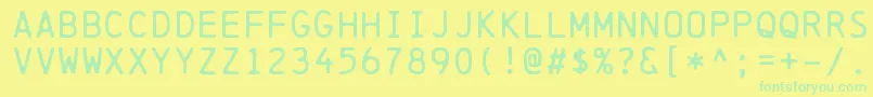 Więcej informacji o czcionce ChainprinterRegular Czcionka ChainprinterRegular – zielone czcionki na żółtym tle