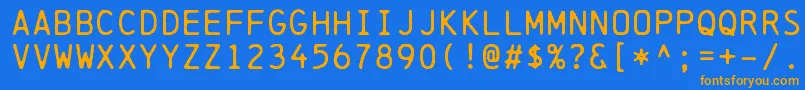 ChainprinterRegular Font – Orange Fonts on Blue Background