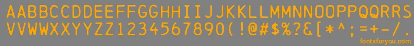 ChainprinterRegular-Schriftart – Orangefarbene Schriften auf grauem Hintergrund