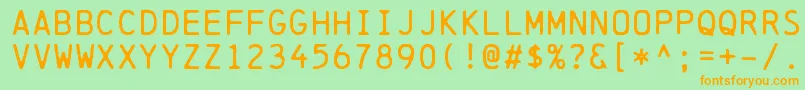 ChainprinterRegular Font – Orange Fonts on Green Background