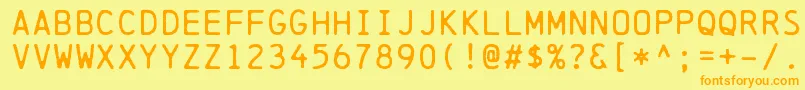 ChainprinterRegular Font – Orange Fonts on Yellow Background