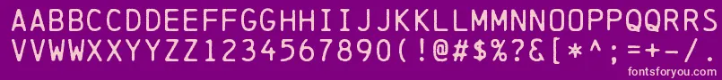 ChainprinterRegular Font – Pink Fonts on Purple Background