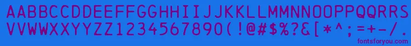 ChainprinterRegular Font – Purple Fonts on Blue Background