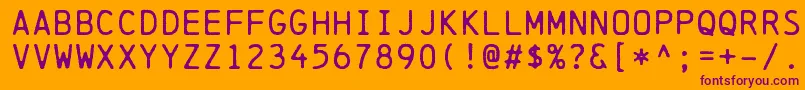 ChainprinterRegular Font – Purple Fonts on Orange Background