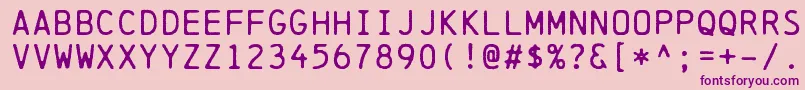 ChainprinterRegular Font – Purple Fonts on Pink Background