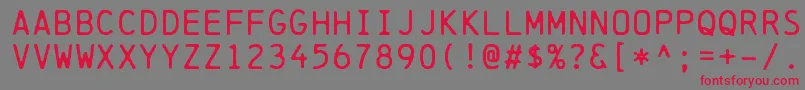 ChainprinterRegular Font – Red Fonts on Gray Background
