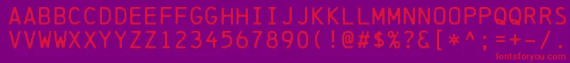 ChainprinterRegular Font – Red Fonts on Purple Background