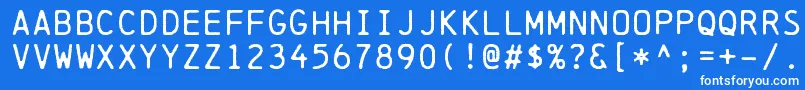 ChainprinterRegular Font – White Fonts on Blue Background