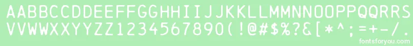 ChainprinterRegular Font – White Fonts on Green Background
