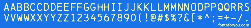 ChainprinterRegular Font – Yellow Fonts on Blue Background