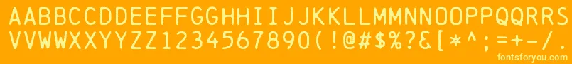 ChainprinterRegular Font – Yellow Fonts on Orange Background