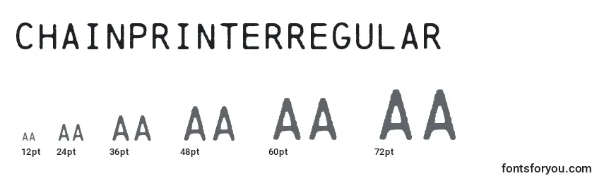 ChainprinterRegular Font Sizes