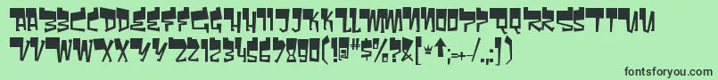 BomrRegular Font – Black Fonts on Green Background