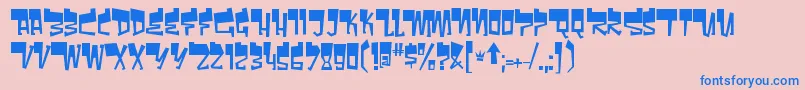BomrRegular-Schriftart – Blaue Schriften auf rosa Hintergrund